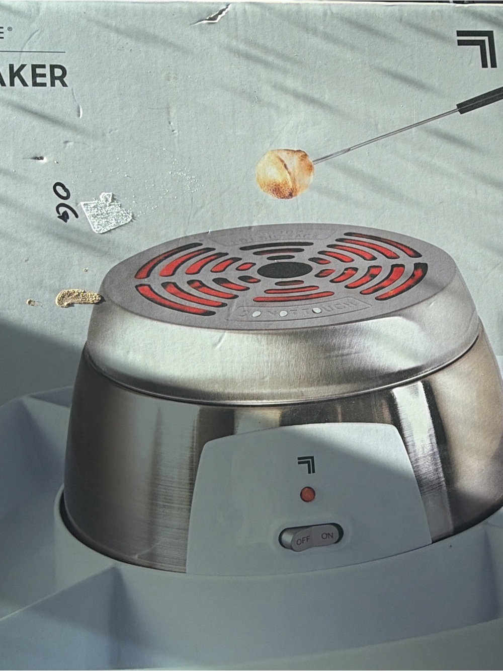 Stainless Steel Home Art Roaster - Silver and Red